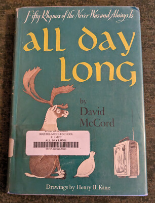 All Day Long by David McCord - rare hardcover kids book - 1966 1st edition