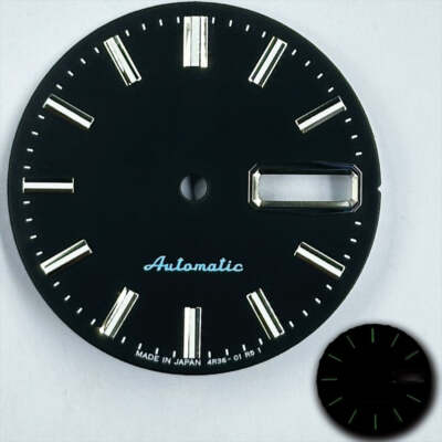 Luminous Green Black 28.5mm Modified Datejust Watch Dial for NH35 NH36 Movement