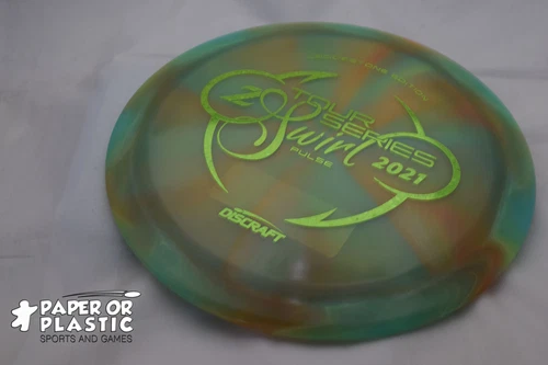 Discraft Ledgestone 2021 Z SWIRL PULSE Disc Golf 173 Driver Green NEW Gold Stars