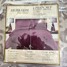 Purple Queen Size Reversible Comforter with 2 Shams  1 Bedskirt, 100 Polyester