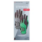 ZERO FRICTION GL20003 Men's Stryker Golf Glove, Grey/Lime,PK2
