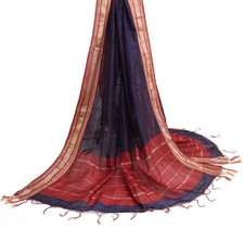 Sushila Vintage Dark Blue Dupatta Blend Cotton Woven Stripes Long Stole Hijab