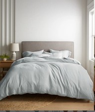 New 164 Quince European 100 Linen Duvet Cover Full Queen Mist