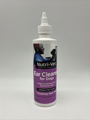 Nutri-Vet Ear Cleanse for Dogs, Liquid Cleanser with 8-oz bottle, White 