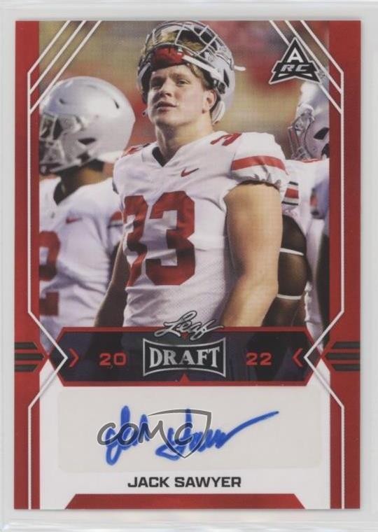 2022 Leaf Draft Red Jack Sawyer #BA-JS2 Auto 00jz