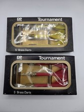 Vintage DP Touranment Darts Lot Red And Yellow Flights - Made In Taiwan-