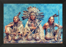 NATIVE AMERICAN Framed Wall Art Poster Canvas Print Picture