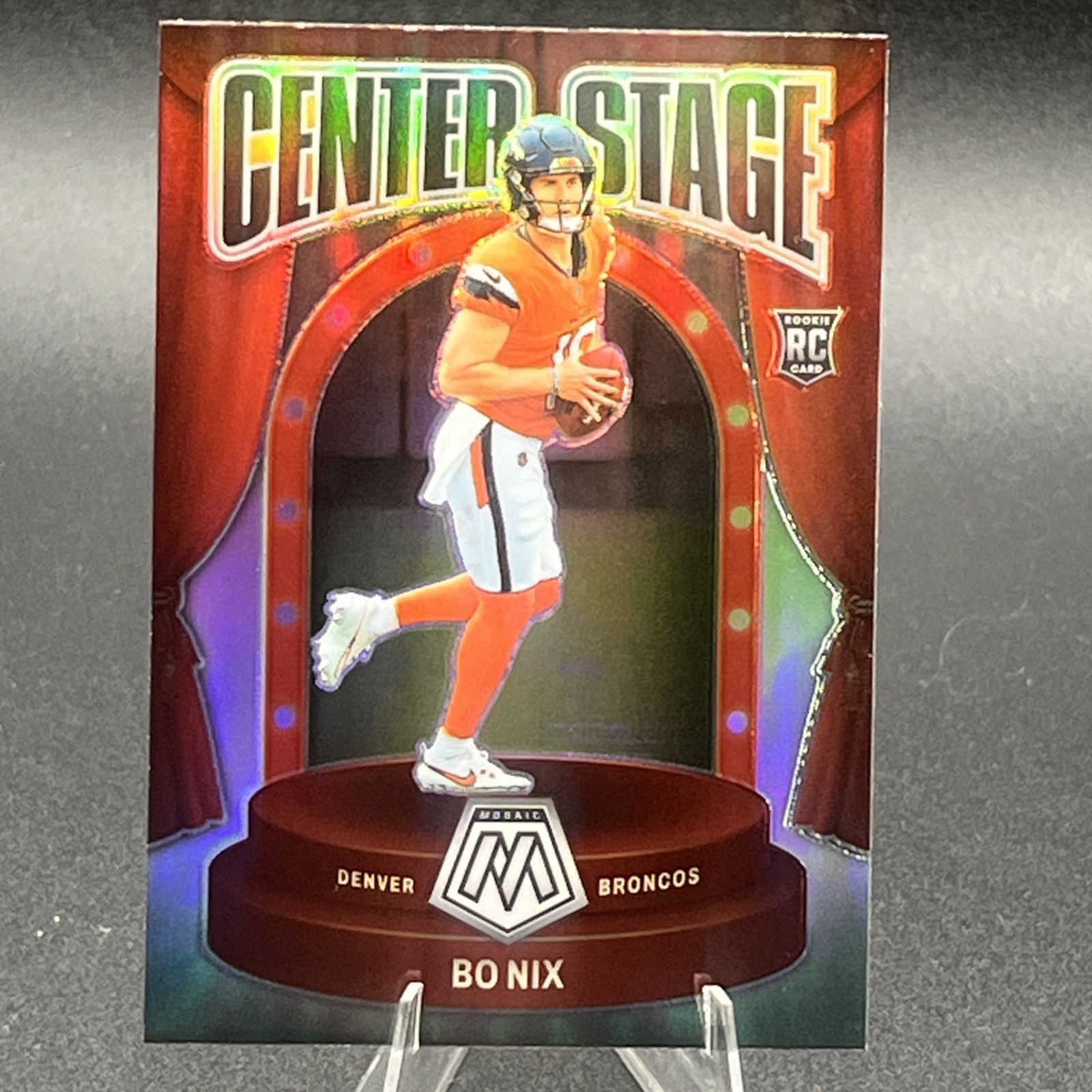 Bo Nix 2024 Panini Mosaic Center Stage Silver #12