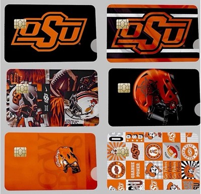 6 Pack Oklahoma State Cowboys OSU Card Skins NCAA Football Debit Wrap