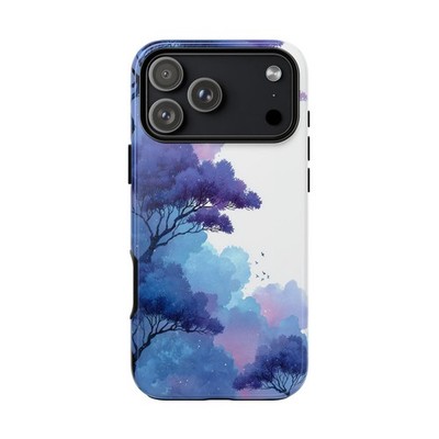 Purple Trees Watercolor | Tough Phone Case | iPhone, Galaxy, Pixel