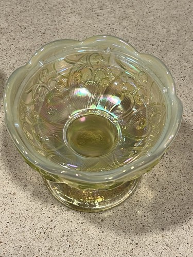 Lámpara Fenton Hada Lirio del Valle Topacio Uranio Opalescente Vaselina BRILLA - Imagen 5 de 8