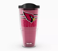 ARIZONA CARDINALS, 24oz DOUBLE WALL, TUMBLER FROM TERVIS WITH LID INCLUDED