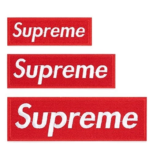 Supreme Embroidered Patch Red White Logo Iron On Sew On Badge Streetwear Hype - Image 2 of 2