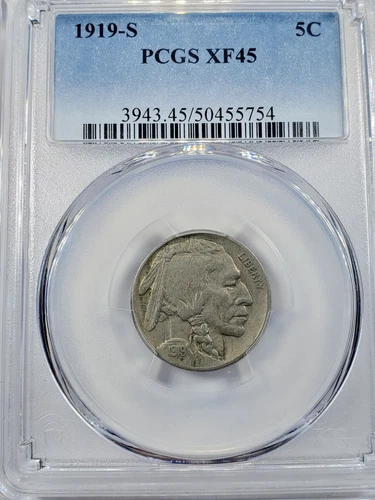 1919-S BUFFALO NICKEL PCGS XF45