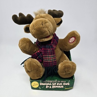 Dan Dee Elmo 11'' Moose Plush Singing Grandma Got Run Over By A Reindeer Animated