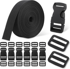 Buckle Strap Kit - 6 Yards 1 Inch Wide Polyester Webbing Stronger Than Nylon,