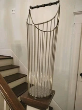 Umbrella Stand Timeless Wood Handle Metal Wire Formed Stand Astounding Find 