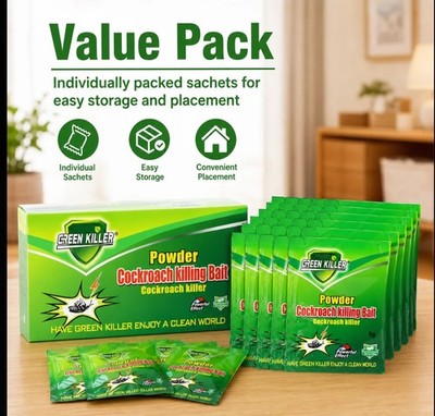 50pcs Cockroach killing Bait powder 50 packets poison kills insects Ants bugs 