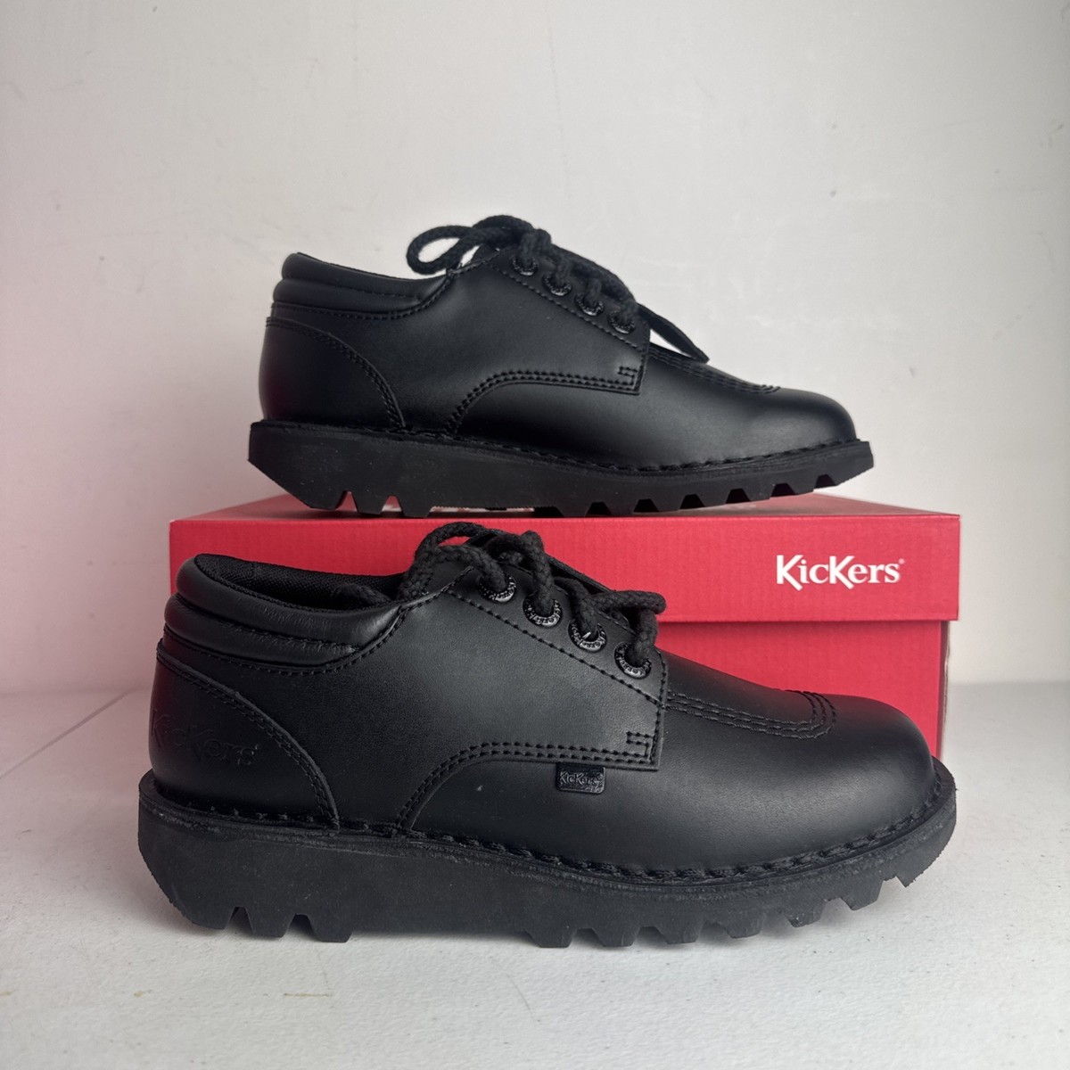 Kickers Unisex Kids Boys Kick Lo Durable Leather School Shoes