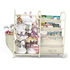 Toy Storage with Kids Bookshelf, Large Stuffed Animal Storage Toy Organizer 