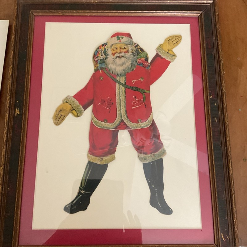 Jointed Die Cut Santa Claus 14” Tall.  Vintage