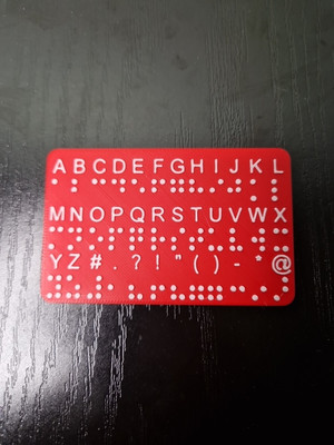 Braille-Übersetzungskarte, Karte in Standardgröße kompatibel mit Brieftaschen. 3d gedruckt