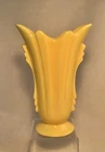Vintage Shawnee Pottery  Vase Yellow USA Art Deco 1940s Modernist Flowers