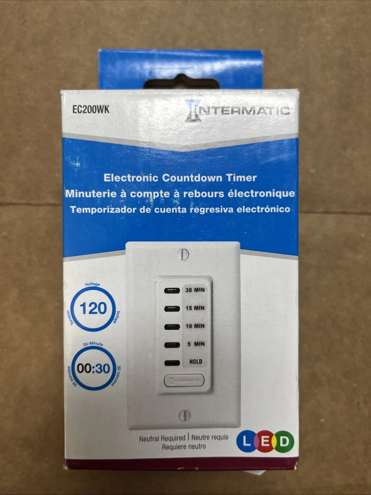Intermatic 15 Amp 30-Minute Indoor In-Wall Electronic Countdown Timer with Prese