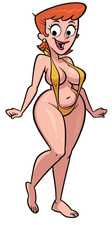 3486 Ginger Milf Sticker, Made In USA, Laminated, Waifu, Toon, Curvy, Bikini