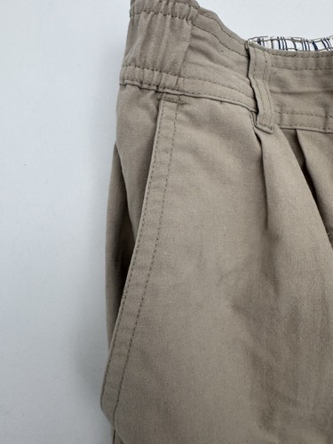Vintage Bugle Boy Pleated Shorts Baggy 34 Beige Khaki Chino Casual Slacks 90s . - Picture 7 of 15