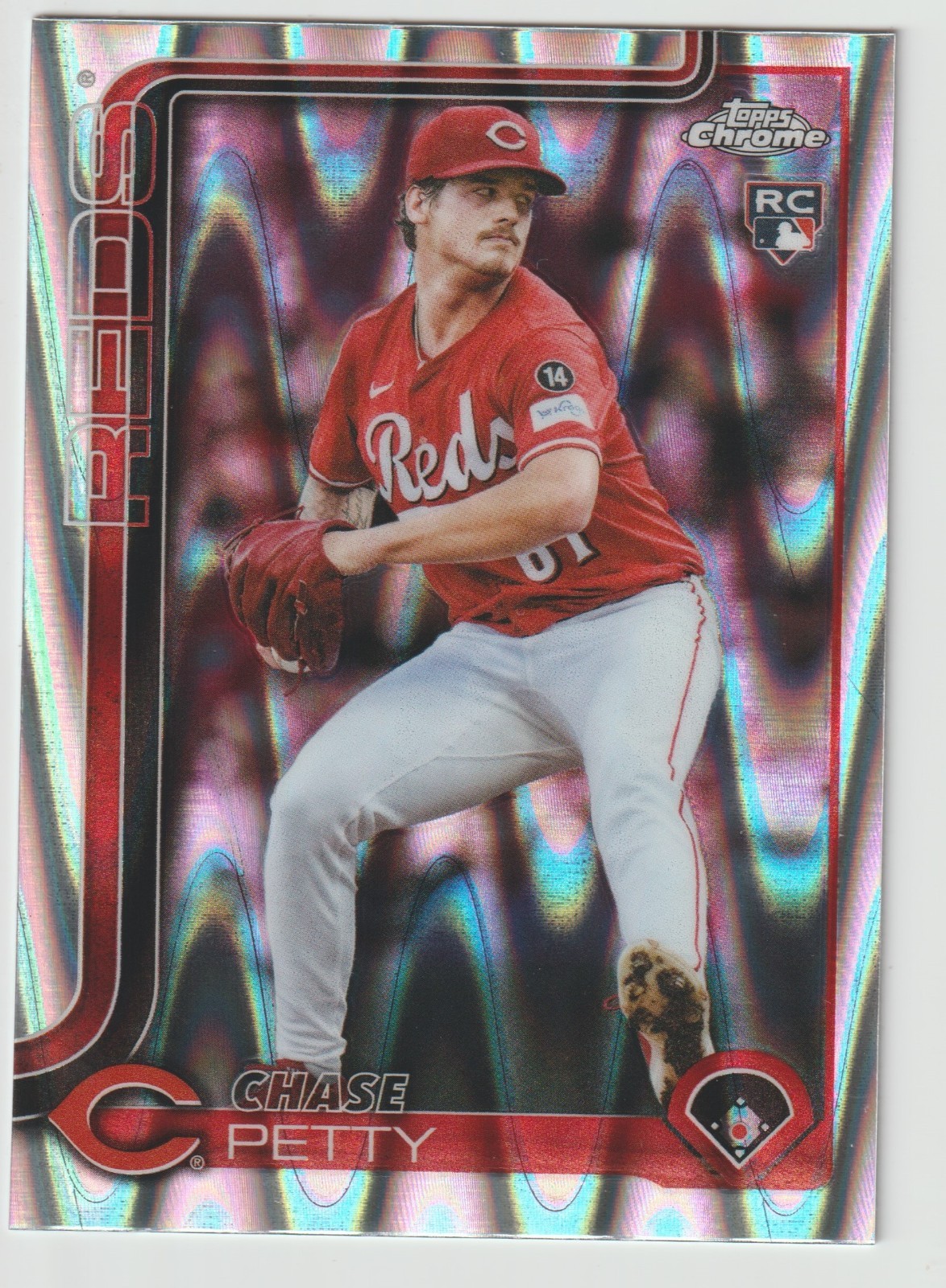 2025 Topps Chrome Update Chase Petty #USC97 RC Raywave Reds