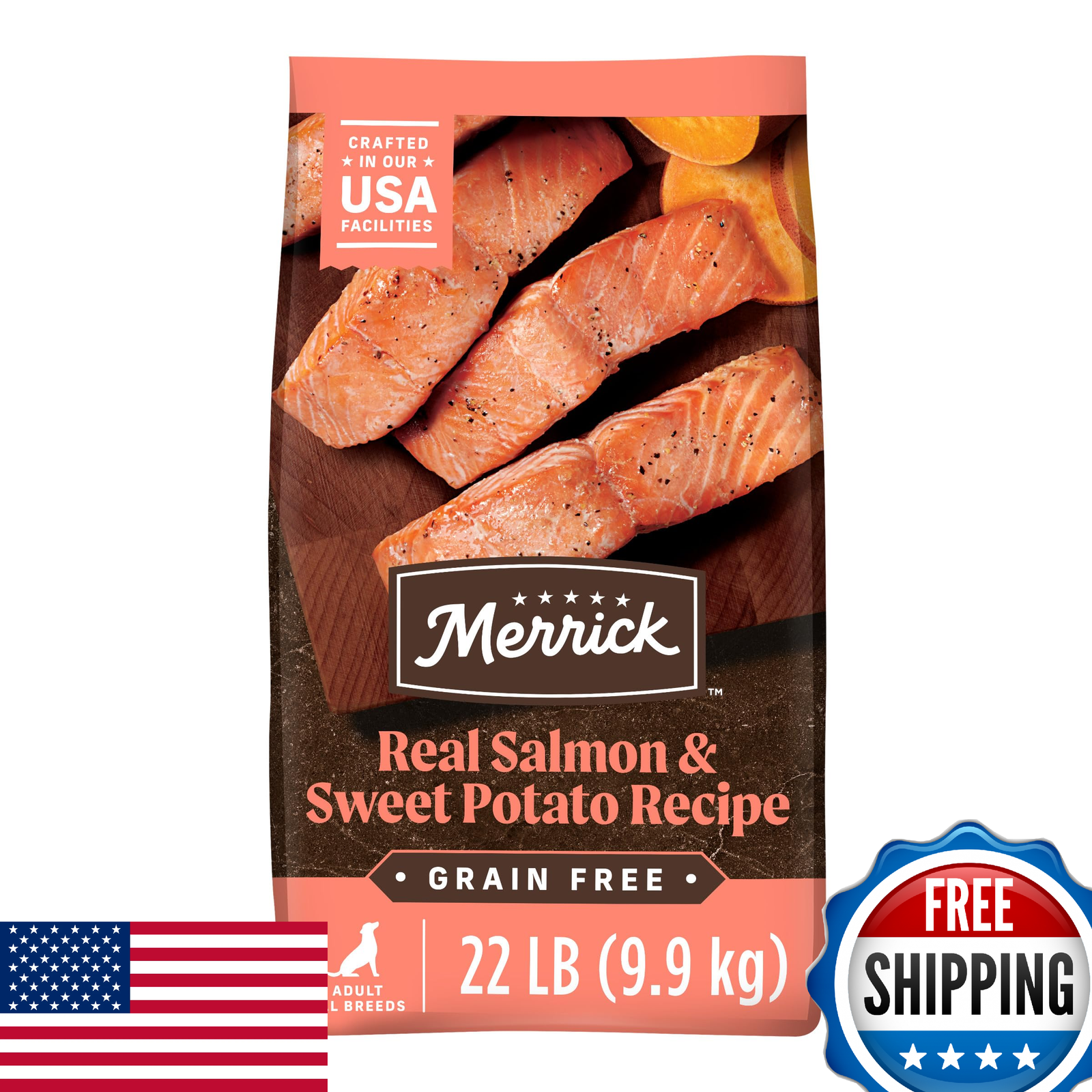 Merrick Grain Free Dry Dog Food w/ Real Salmon & Sweet Potato - 22 lb Bag