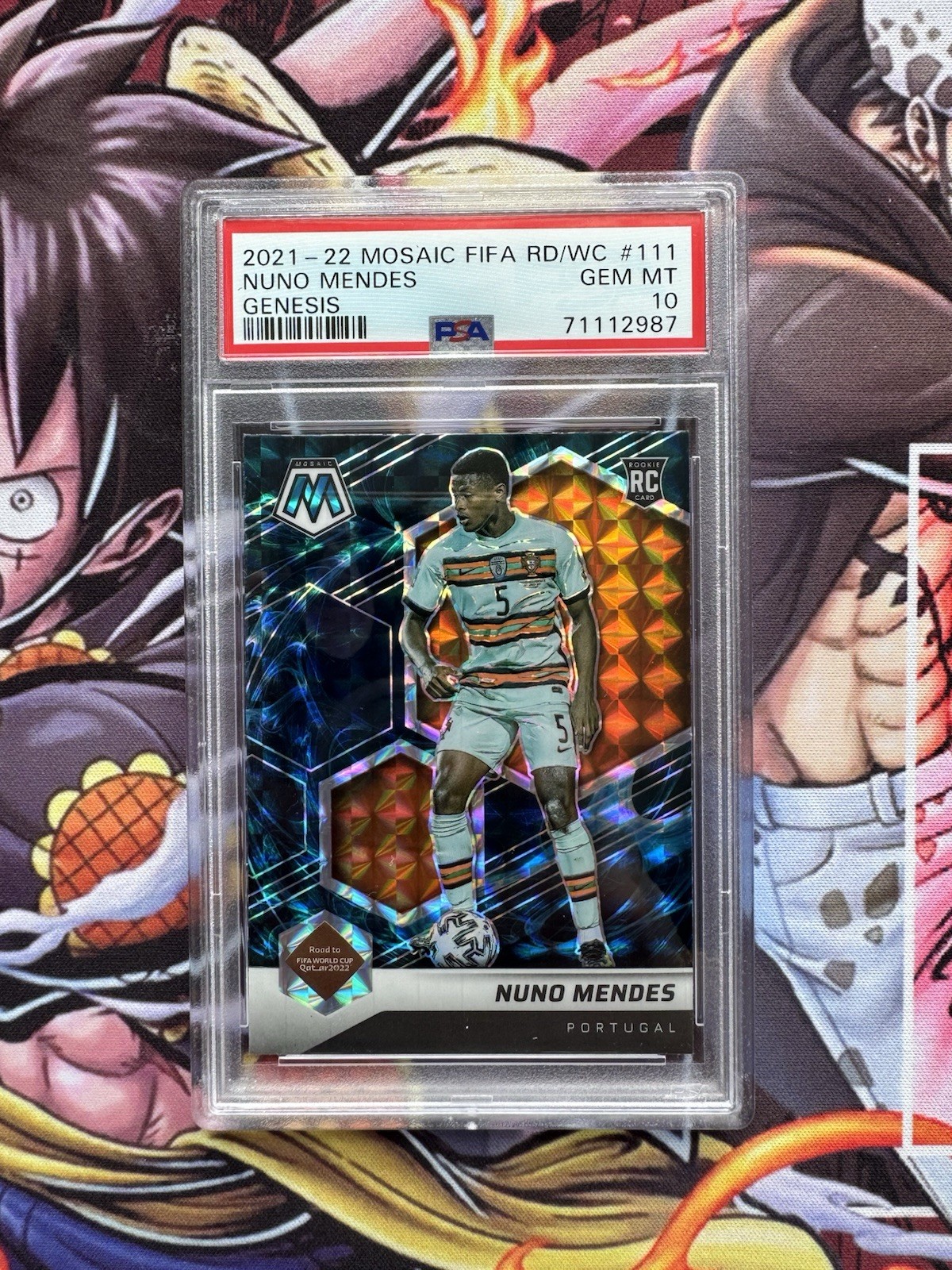 2021-22 Panini Mosaic Road to FIFA WC Nuno Mendes Genesis Prizm #111 PSA 10 POP3
