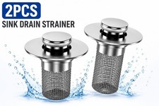 2PCS Sink Drain Strainer Stainless Steel Anti Clog Kitchen Filter