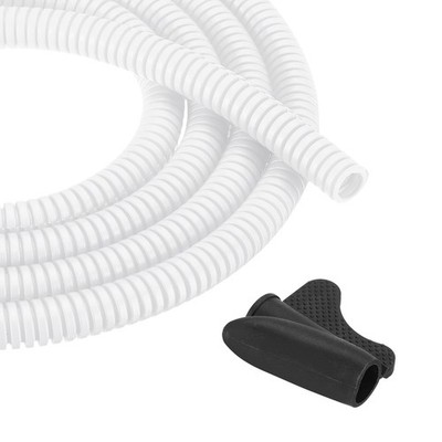 1/4 Inch 20ft Split Wire Loom Tubing, Flexible Cord Protectors, White