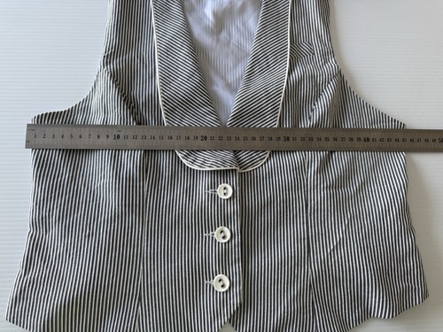 EIGHT BY TABLE EIGHT Black & White Pinstripe Fitted Vest SIZE 14 AU/10 US Collar - Bild 10 von 10