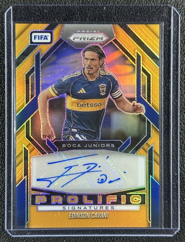 EDINSON CAVANI 2025-26 PANINI PRIZM FIFA #PS-EC PROLIFIC AUTO GOLD 3/5