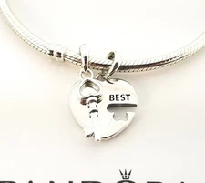 Authentic PANDORA Best Friends Heart & Key Pendant 398130 charm