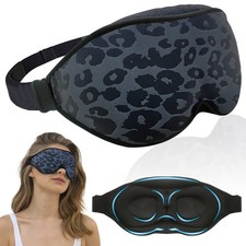 Fashion Soft Sleep Mask, 100 Blackout Eye Mask for Women Leopard Print 