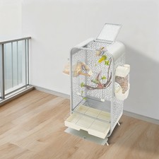 Wrought Iron Bird Cage Indoor Parrot Cages Bird Cage with Clear Door 35 28 77cm