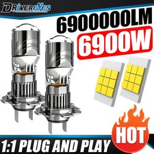 6900W H7 H4 LED Canbus Light 1:1 Mini With Projector Lens H11 H8 H9 Fog Bulb 12V