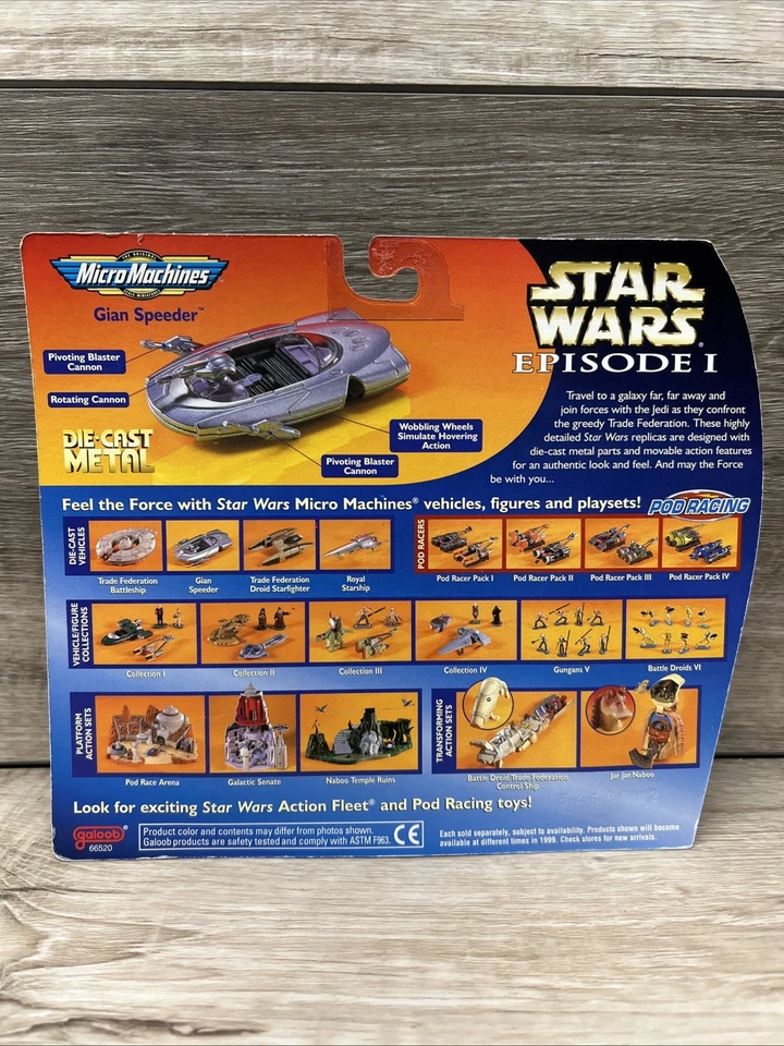 MICRO MACHINES GALOOB STAR WARS EPISODE 1 GIAN SPEEDER DIE CAST METAL NEW - Image 2 of 2