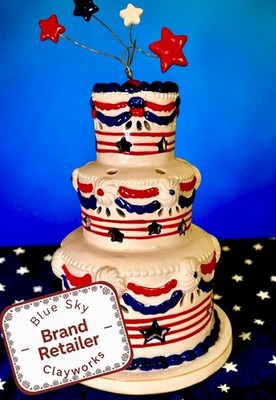 Blue Sky Clayworks AMERICA S BIRTHDAY CAKE Patriotic Candle House July 2026 NEW