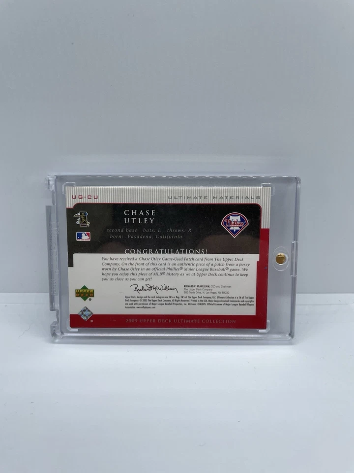 Camiseta deportiva Chase Utley - 2005 Upper Deck Ultimate Materials/25 - usada en juegos Foto 2 de 2
