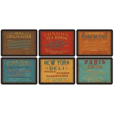 Pimpernel Lunchtime Placemats Set of 6 Cork-Backed Heat Resistant Designs