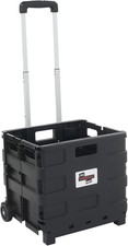 Folding Box Trolley – Lightweight Collapsible Plastic Cart with Rubber Wheels –