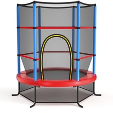 55'' Trampoline for Kids Toddler Recreational Trampoline w/ Safety Enclosure