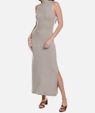 525 Women's Beige Solid Funnel Neck Sleeveless Aurora Sweater Dress Size XL
