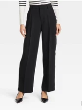 A New Day Black Pleated Trousers – Size 18