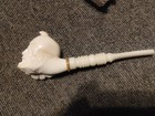 Vintage Carved Meerschaum Pipe Bakelite Curved Stem Bearded Man 5.5”*** — photo 5